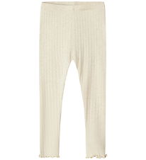 Name It Leggings - Rib - NmfLalla - Peyote Melange m. Hulmønster Name It Leggings - Rib - NmfLalla - Peyote Melange m. Hulmønster