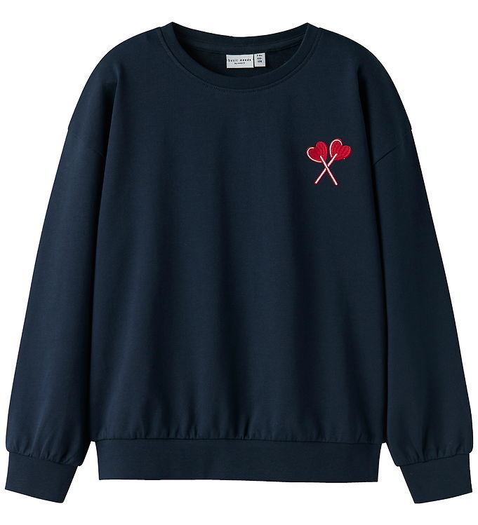 Name It Sweatshirt - NkfVanita - Navy Blazer/Two Hearts