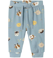 Name It Bukser - NbmLarm - Dusty Blue m. Print Name It Bukser - NbmLarm - Dusty Blue m. Print