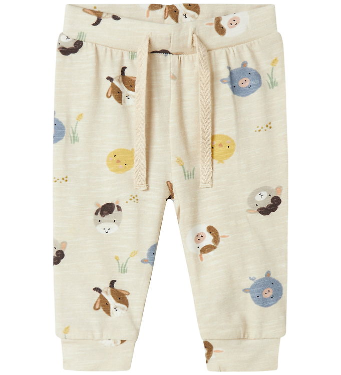 Name It Bukser - NbmLarm - Peyote Melange m. Print