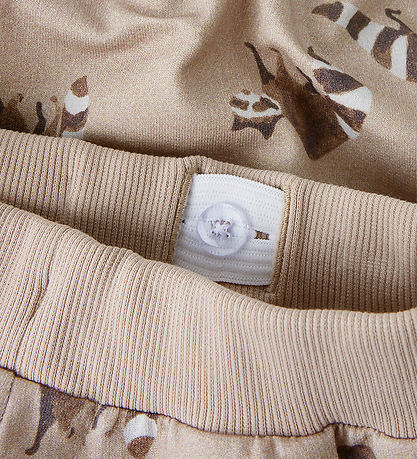 Name it Sweatpants - NmmKeonel - Simply Taupe m. Print