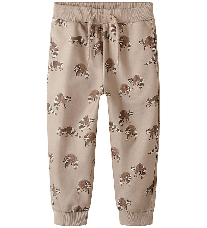 Name it Sweatpants - NmmKeonel - Simply Taupe m. Print