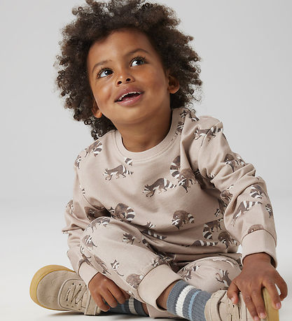 Name It Sweatshirt - NmmKeonel - Simply Taupe w. Print