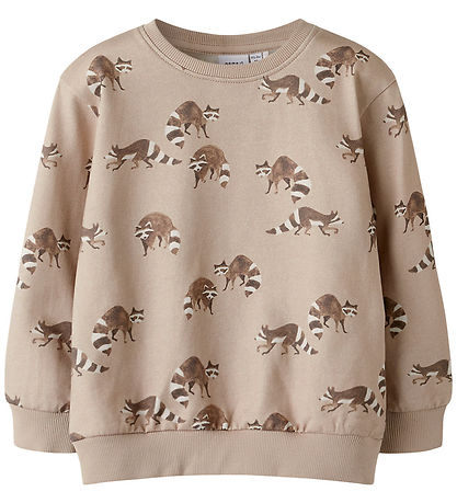 Name It Sweatshirt - NmmKeonel - Simply Taupe w. Print