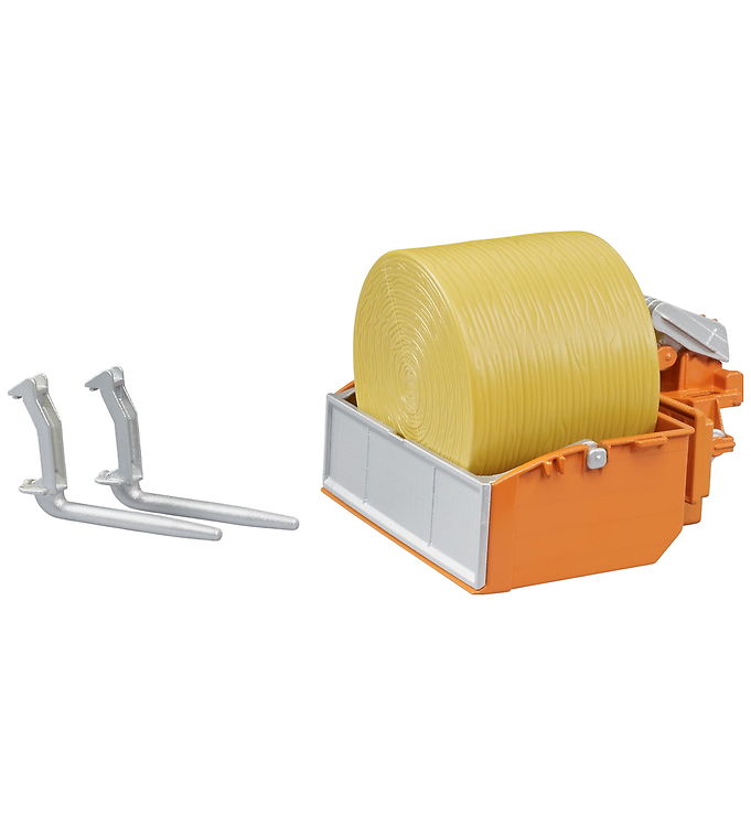 Bruder Traktorlæssekasse m. 1 Rundballe - 02353