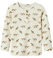 Lil Atelier Bluse - Rib - NmmLavo - Turtledove m. Print Lil Atelier Bluse - Rib - NmmLavo - Turtledove m. Print