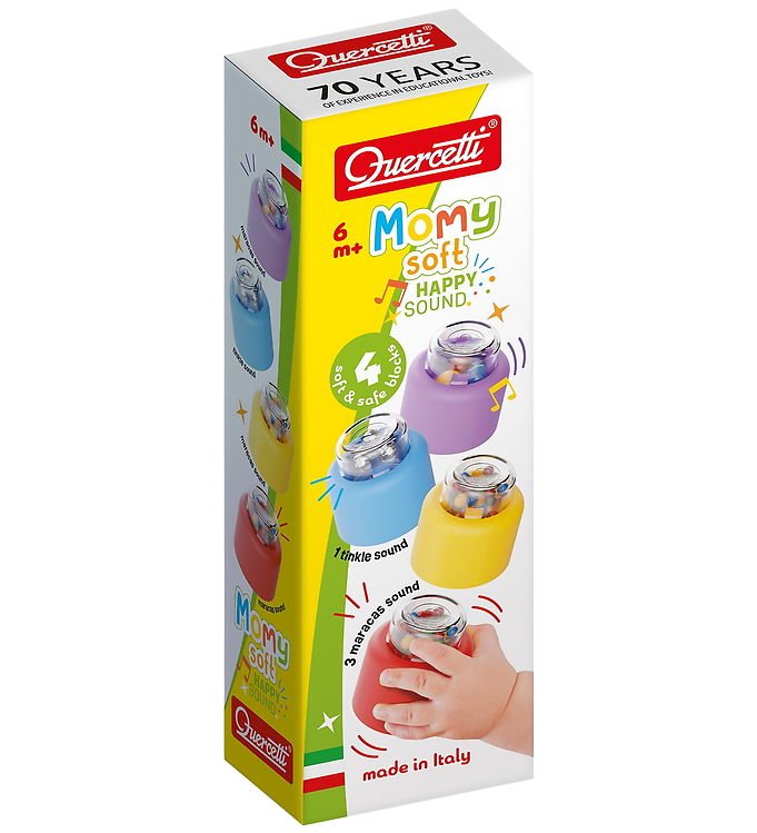 Quercetti Byggeklodser m. Lyd - 4 stk. - Momy Soft - 04144