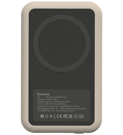 Kreafunk Powerbank - toCHARGE Qi - Ivory Sand - 5.000mAh Kreafunk Powerbank - toCHARGE Qi - Ivory Sand - 5.000mAh