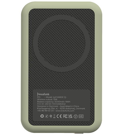 Kreafunk Powerbank - toCHARGE Qi - Dusty Olive - 5.000mAh Kreafunk Powerbank - toCHARGE Qi - Dusty Olive - 5.000mAh