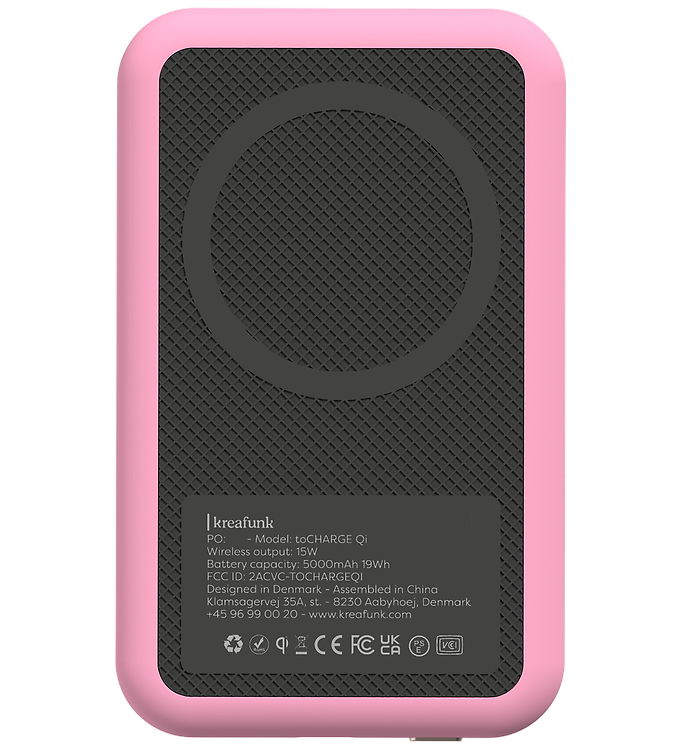 Kreafunk Powerbank - toCHARGE Qi - Fresh Pink - 5.000mAh