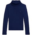 Polo Ralph Lauren Bluse m. Rullekrave - Newport Navy Polo Ralph Lauren Bluse m. Rullekrave - Newport Navy