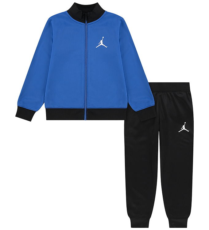 Jordan Træningssæt - Cardigan/Bukser - Sort/Sport Blue