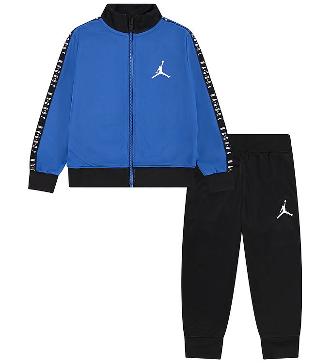 Jordan Træningssæt - Cardigan/Bukser - Sort/Sport Blue