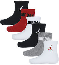 Jordan Ankelstrømper - 6-pak - Rød/Sort/Grå/Hvid Jordan Ankelstrømper - 6-pak - Rød/Sort/Grå/Hvid