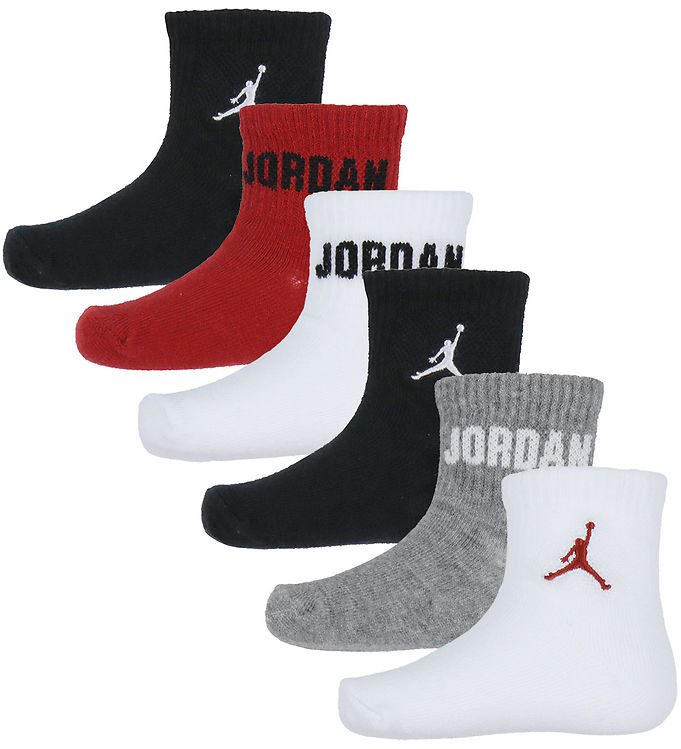 Jordan Ankelstrømper - 6-pak - Rød/Sort/Grå/Hvid