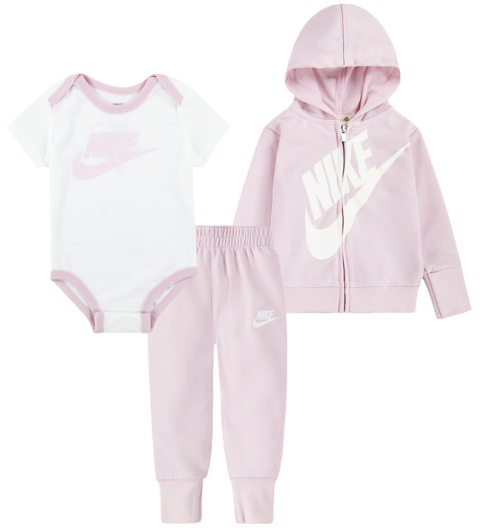 Nike Sæt - Cardigan/Sweatpants/Body k/æ - Pink Foam