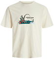 Jack & Jones T-shirt - JorSkull - Nature/Antique White m. Print Jack & Jones T-shirt - JorSkull - Nature/Antique White m. Print