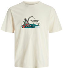 Jack & Jones T-shirt - JorSkull - Nature/Antique White m. Print Jack & Jones T-shirt - JorSkull - Nature/Antique White m. Print