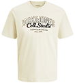 Jack & Jones T-shirt - JjMakoyo - Antique White/Big Print Jack & Jones T-shirt - JjMakoyo - Antique White/Big Print