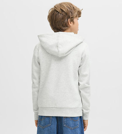 Jack & Jones Hoodie - JjPan - White Melange w. Logo