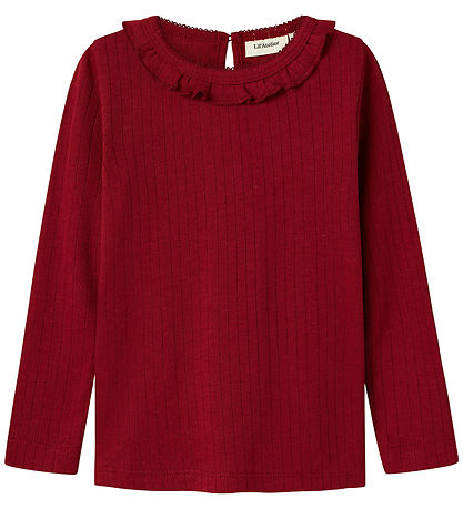 Lil Atelier Bluse - Rib - NmfRachel - Red Dahlia