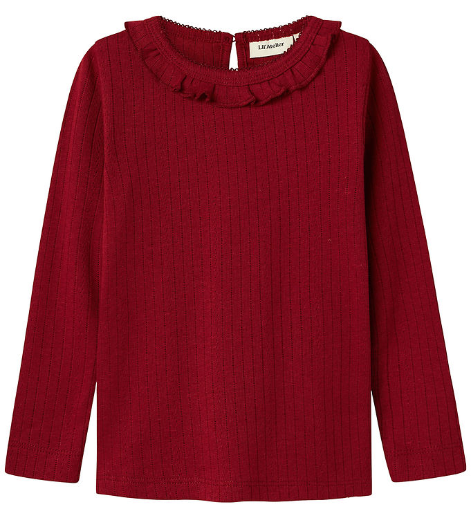 Lil Atelier Bluse - Rib - NmfRachel - Red Dahlia