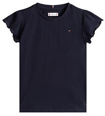 Tommy Hilfiger T-shirt - Essential Ruffle - Desert Sky Blue Tommy Hilfiger T-shirt - Essential Ruffle - Desert Sky Blue