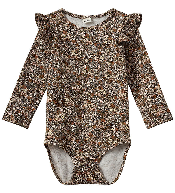 Sofie Schnoor Body l/æ - DicteSB - Brown m. Blomster