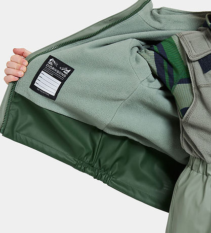 Didriksons Regntøj m. Fleece - PU - Boardman - Light Moss