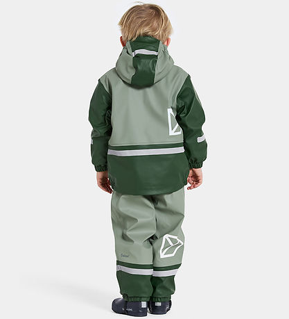 Didriksons Regntøj m. Fleece - PU - Boardman - Light Moss