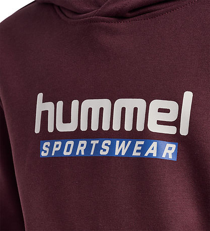 Hummel Hættetrøje  - hmlJr Logo Hoodie - Vineyard Wine