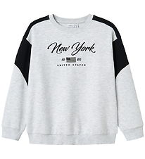 Name It Sweatshirt - NkmKera - Lysegråmeleret m. Print Name It Sweatshirt - NkmKera - Lysegråmeleret m. Print
