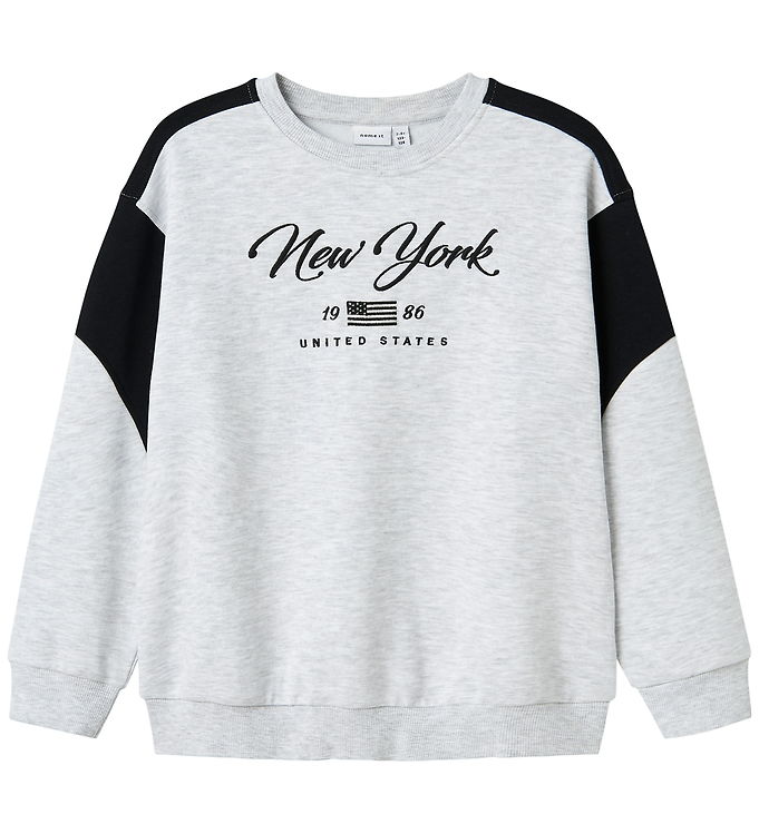 Name It Sweatshirt - NkmKera - Lysegråmeleret m. Print