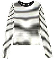 LMTD Bluse - Rib - Noos - NlfHinaja - Dark Grey Melange/White St LMTD Bluse - Rib - Noos - NlfHinaja - Dark Grey Melange/White St