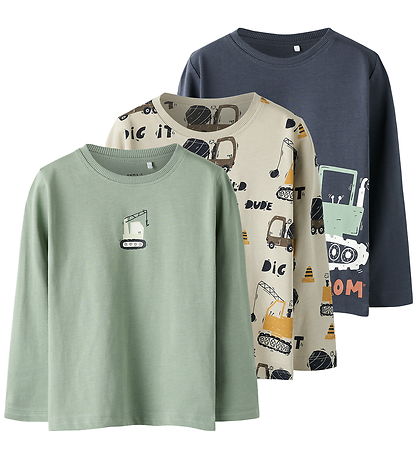 Name It Blouses - 3-Pack - NmmNiko - Green Bay/Silver Lining