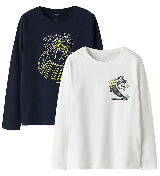 Name It Bluse - NkmVux - 2-pak - Navy Blazer/Bright White/Skate