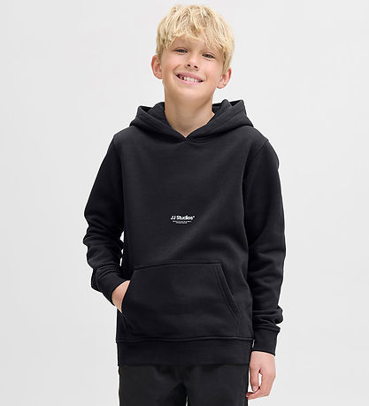 Jack & Jones Hættetrøje - Noos - JjeSoho - Sort m. Logo