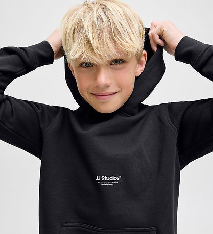 Jack & Jones Hættetrøje - Noos - JjeSoho - Sort m. Logo