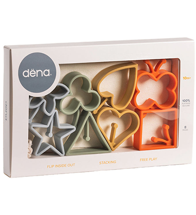 DÃ«na Aktivitetslegetøj - Silikone - Magisk Flip - 8 Dele - Natur