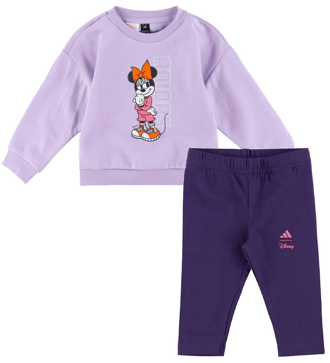 adidas Performance Sæt - Bluse/Leggings - Minnie Mouse - Powder