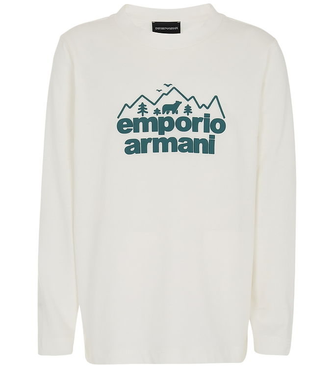 Emporio Armani Bluse - Off White m. Grøn