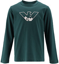 Emporio Armani Bluse - June Bug m. Logo Emporio Armani Bluse - June Bug m. Logo
