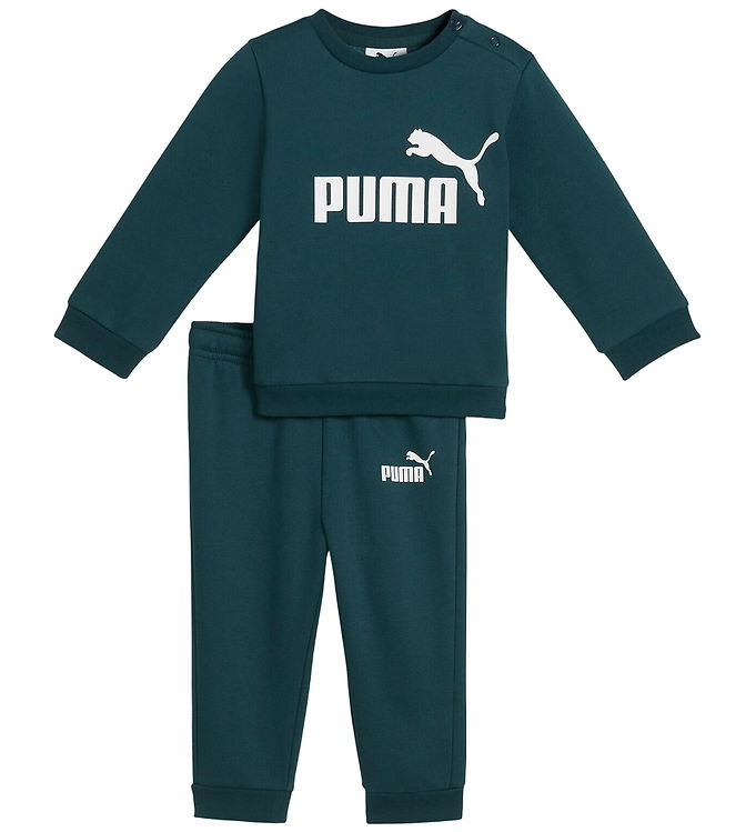 Puma Sweatsæt - Minicats - Green Terrain m. Hvid