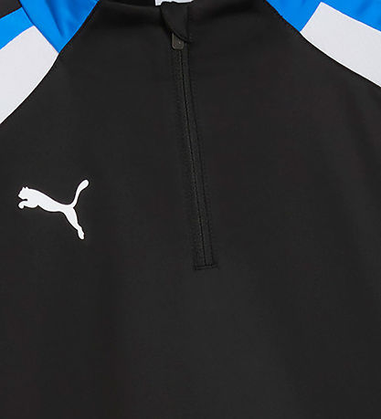 Puma Træningsbluse m. Lynlås - Sort m. Blå/Hvid Puma Træningsbluse m. Lynlås - Sort m. Blå/Hvid