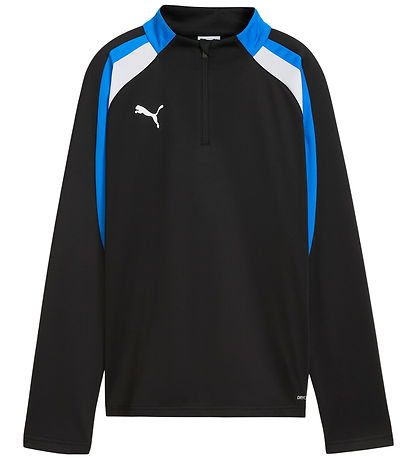 Puma Træningsbluse m. Lynlås - Sort m. Blå/Hvid Puma Træningsbluse m. Lynlås - Sort m. Blå/Hvid