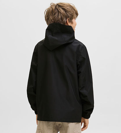Jack & Jones Regnjakke - PE -  JjefLynn - Sort/Dark Cheddar Zipp