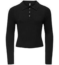 Kids Only Polo - Rib - Strik - KogMila - Black/Gold Button Kids Only Polo - Rib - Strik - KogMila - Black/Gold Button