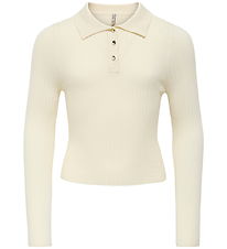 Kids Only Polo - Rib - Strik - KogMila - Birch/Gold Button Kids Only Polo - Rib - Strik - KogMila - Birch/Gold Button