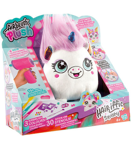 Airbrush Plush Bamse - 14 cm - Hair'iffic - Princess