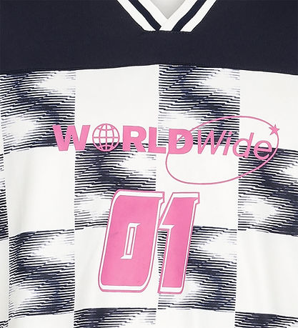 Grunt T-shirt - GrRome - Navy/Hvid m. Pink